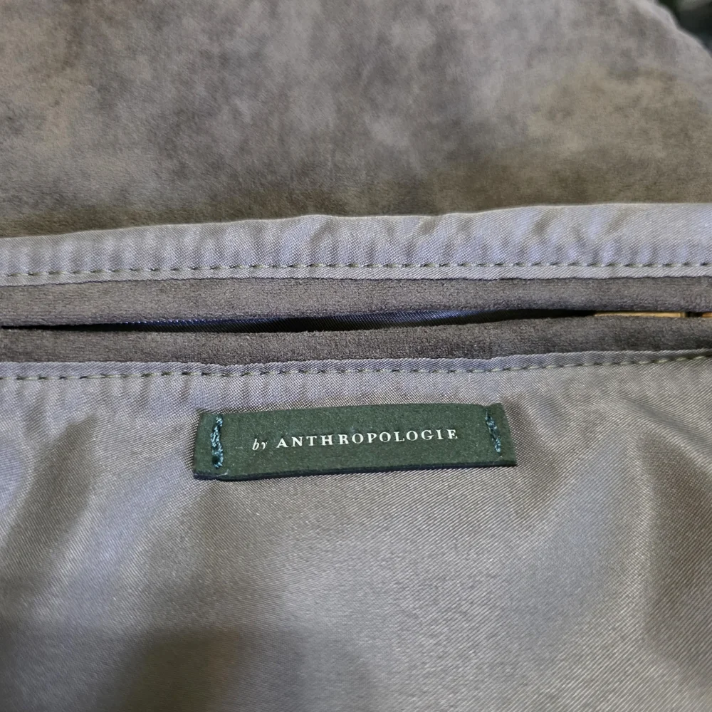 Anthropologie Olive Green Suede Crossbody Handbag Clutch Purse